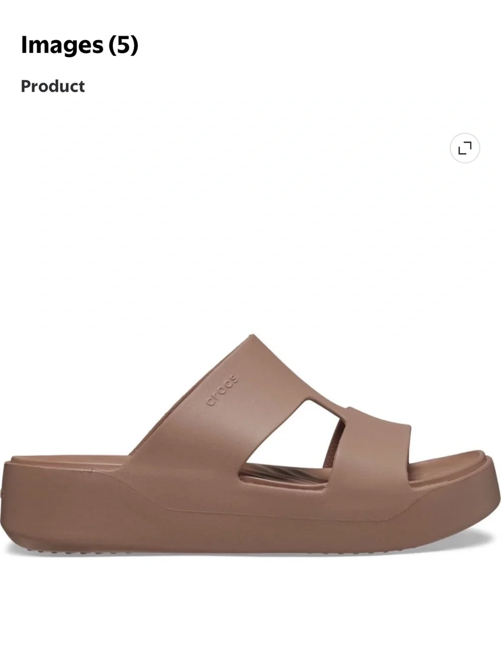 CROCS Women's Tan Platform Slide Sandal - Picture 2 of 4